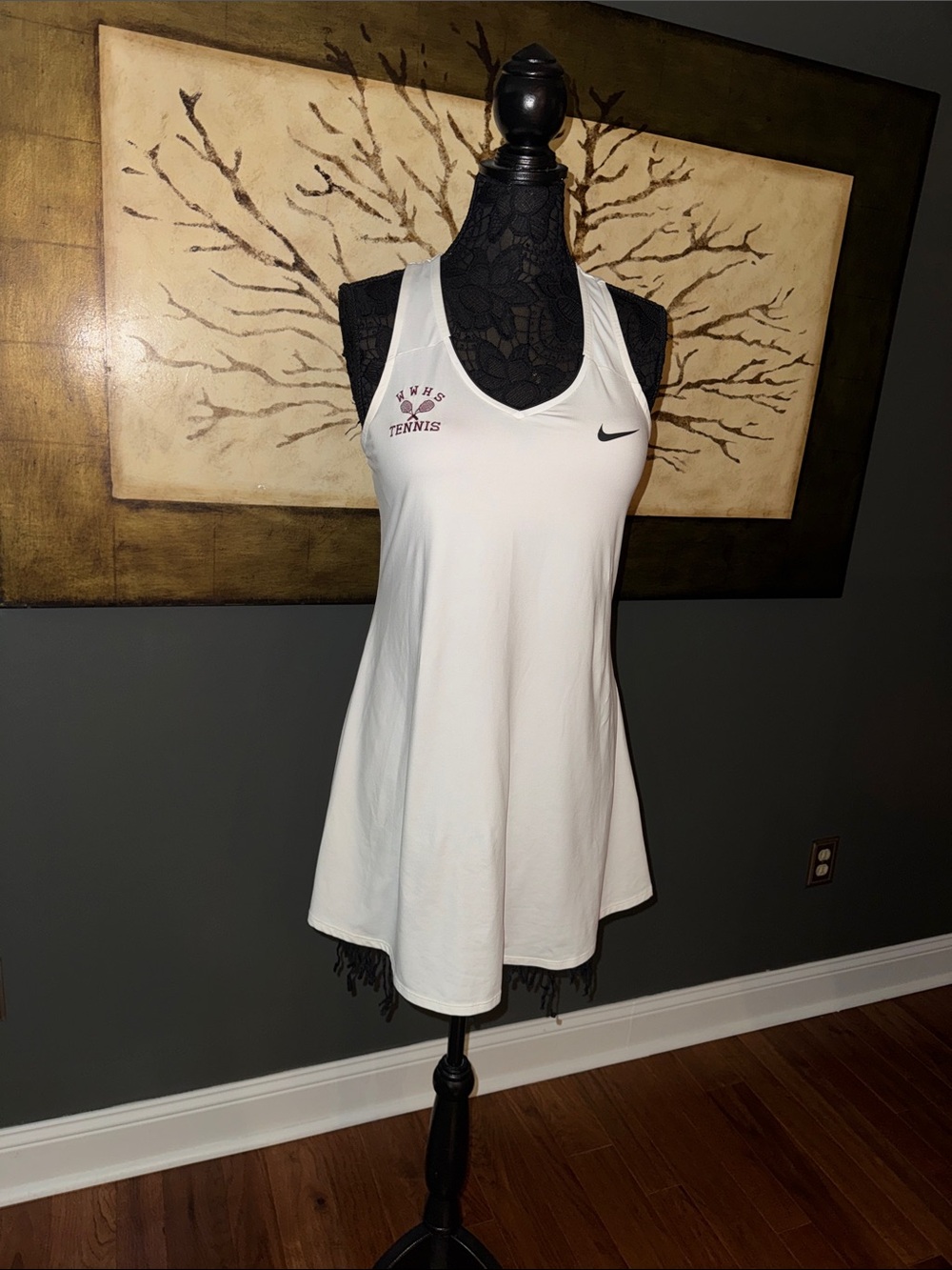 Nike White Women's Tennis Tank Dress with Racerback